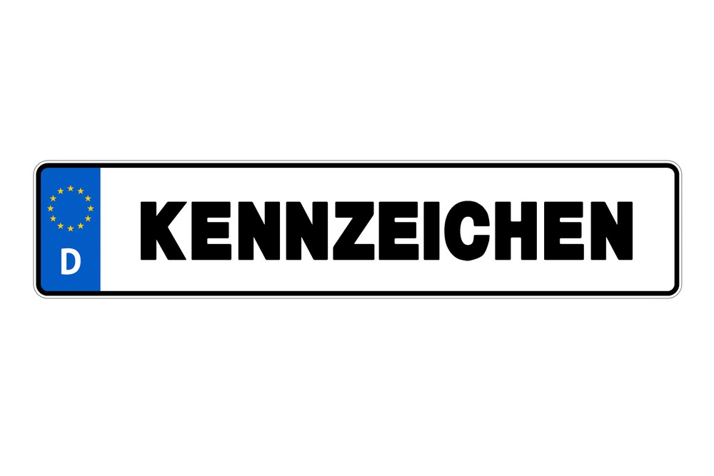 Unbeschriftetes-Deutsches-Fahrzeugkennzeichen